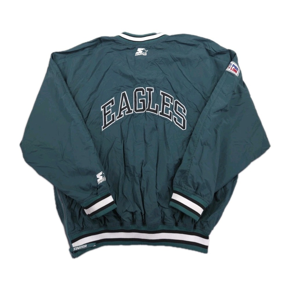 Vintage Philadelphia Eagles Jacket Starter Mens 2XL XXL NFL Pro Line Pullover